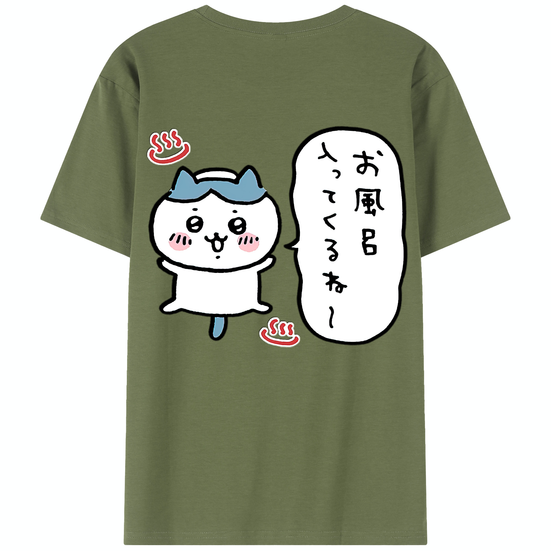 （画像用） ちいかわ ハチワレ Chii-kawa hachiware 綿100％半袖Tシャツ（背面プリント）